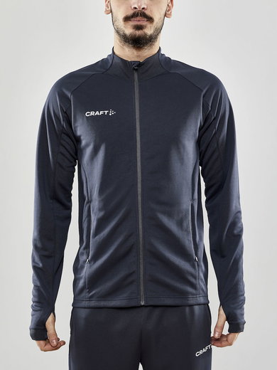 Craft Trainingsjacke Evolve Full Zip - strapazierfähige Mid-Layer-Jacke aus Stretchmaterial - dunkelgrau Herren